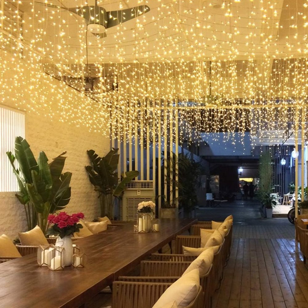 LED Icicle Lights, 16.4FT 216 LEDs 8 Modes Window Curtain Extendable Fairy‎